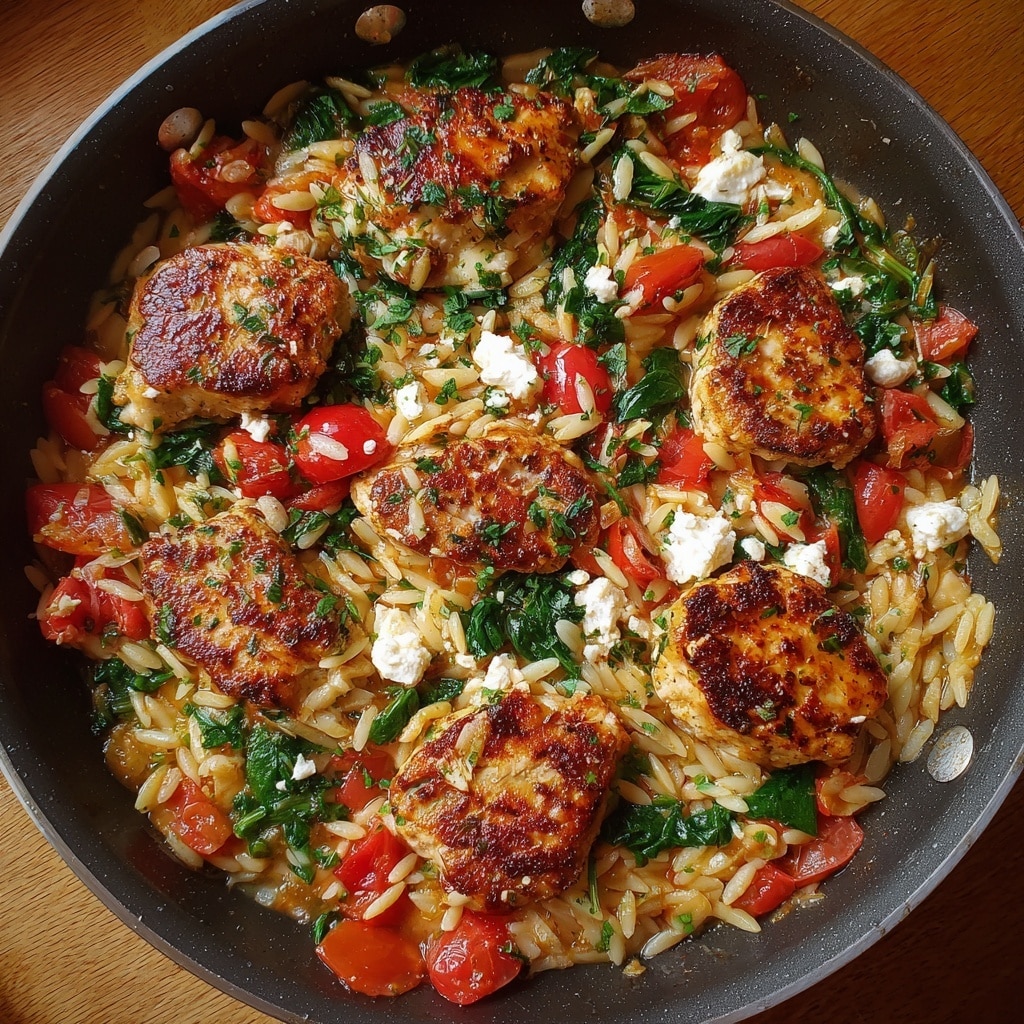 One Pot Cheesy Chicken and Broccoli Orzo Recipe - Recipe Image