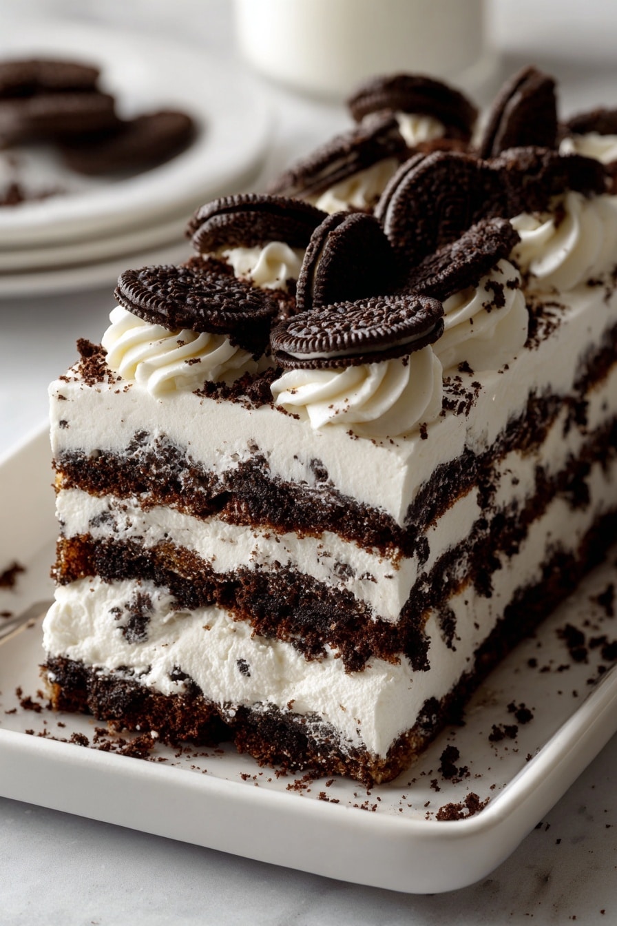 No-Bake Oreo Dirt Cake Recipe - Recipe Image