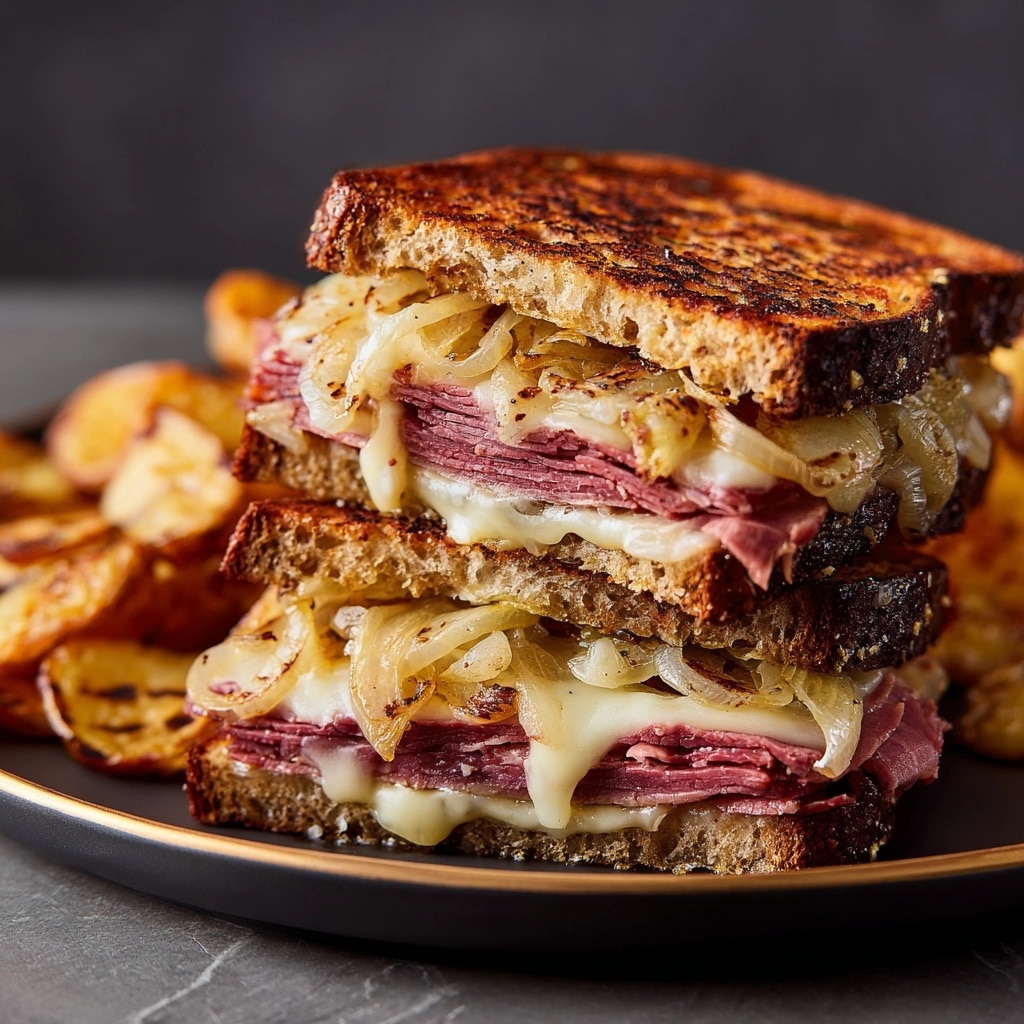 Classic Patty Melt with Swiss Cheese and Caramelized Onions Recipe - Recipe Image