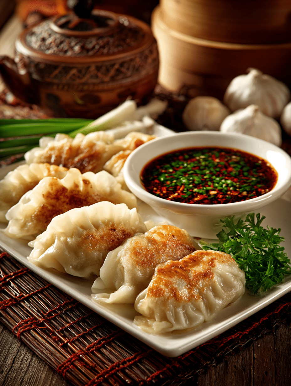 Peanut Butter Soy Sauce Dumpling Bake with Spinach and Chili Oil Recipe - Recipe Image