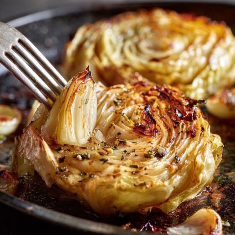 Oven Roasted Garlic Cabbage Steaks Recipe