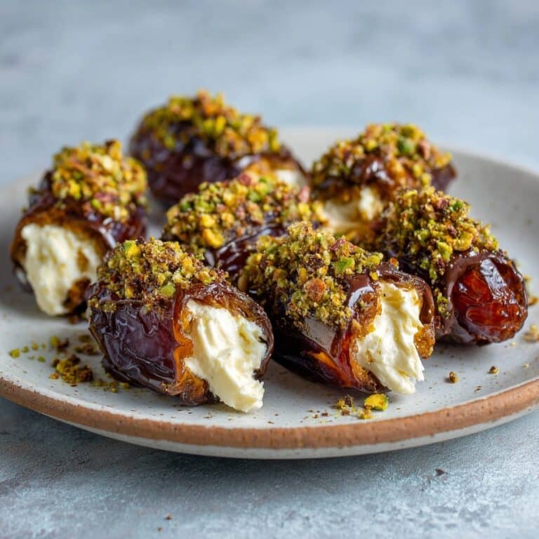 Creamy Mascarpone Stuffed Dates Drizzled with Maple Recipe