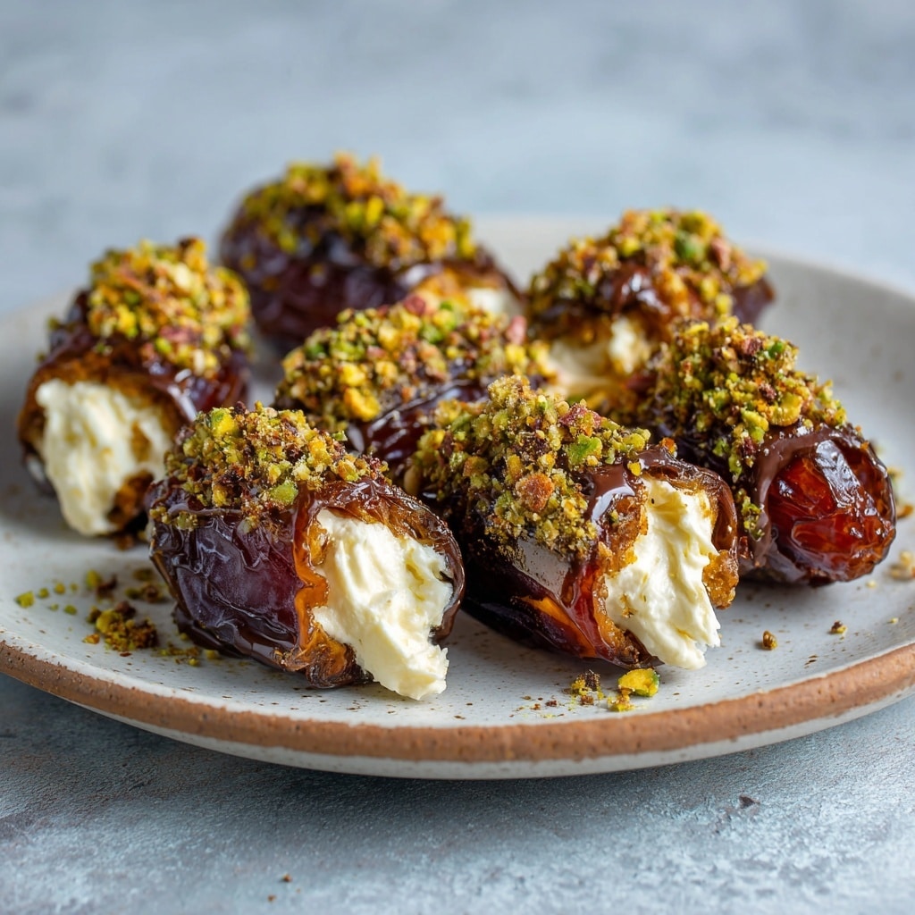 Creamy Mascarpone Stuffed Dates Drizzled with Maple Recipe - Recipe Image