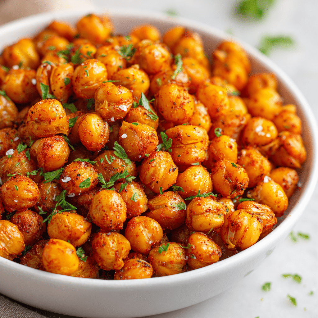 Garlic Parmesan Air Fried Chickpeas Recipe - Recipe Image
