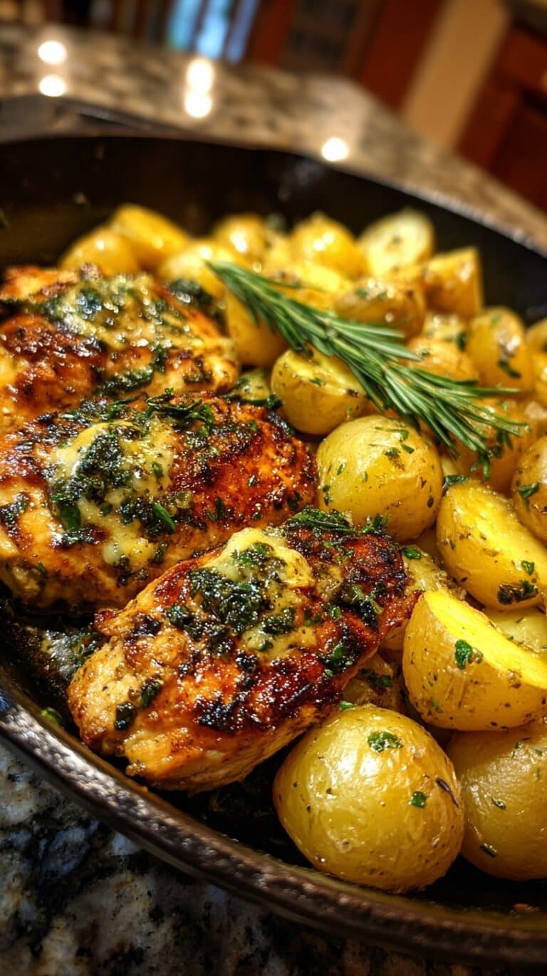 Honey BBQ Chicken with Creamy Garlic Parmesan Potatoes Recipe