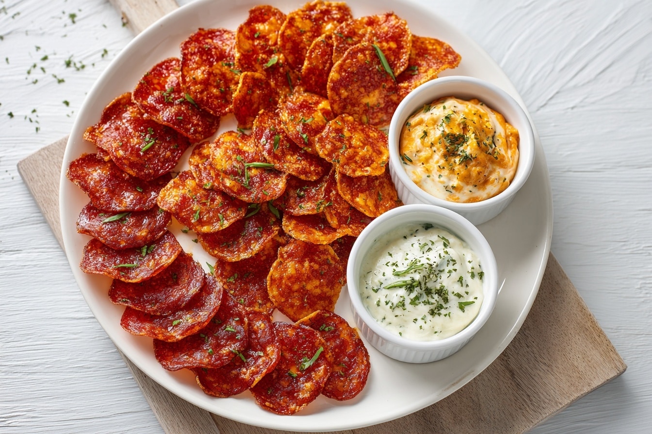 2-Ingredient Crispy Pepperoni Pizza Chips Recipe - Recipe Image