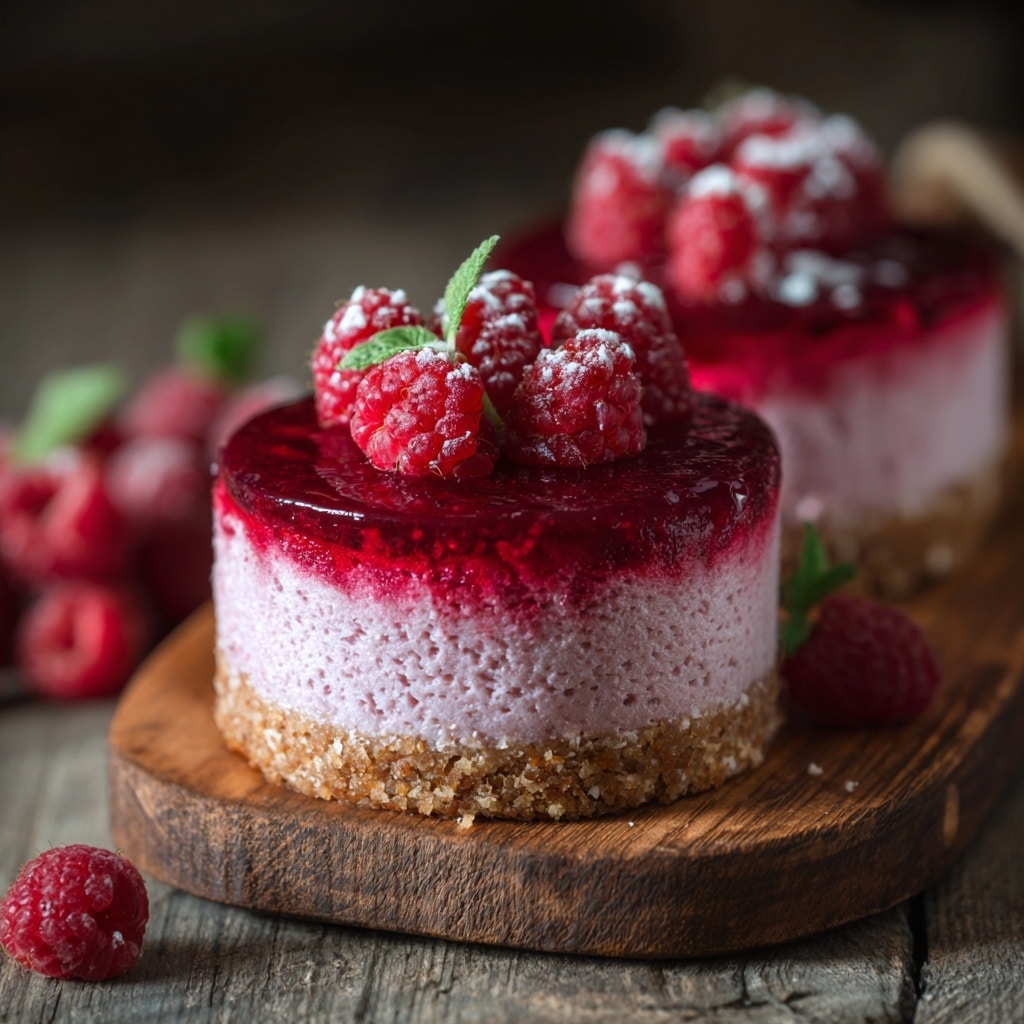 Raspberry Pistachio Mousse Cakes Recipe - Recipe Image