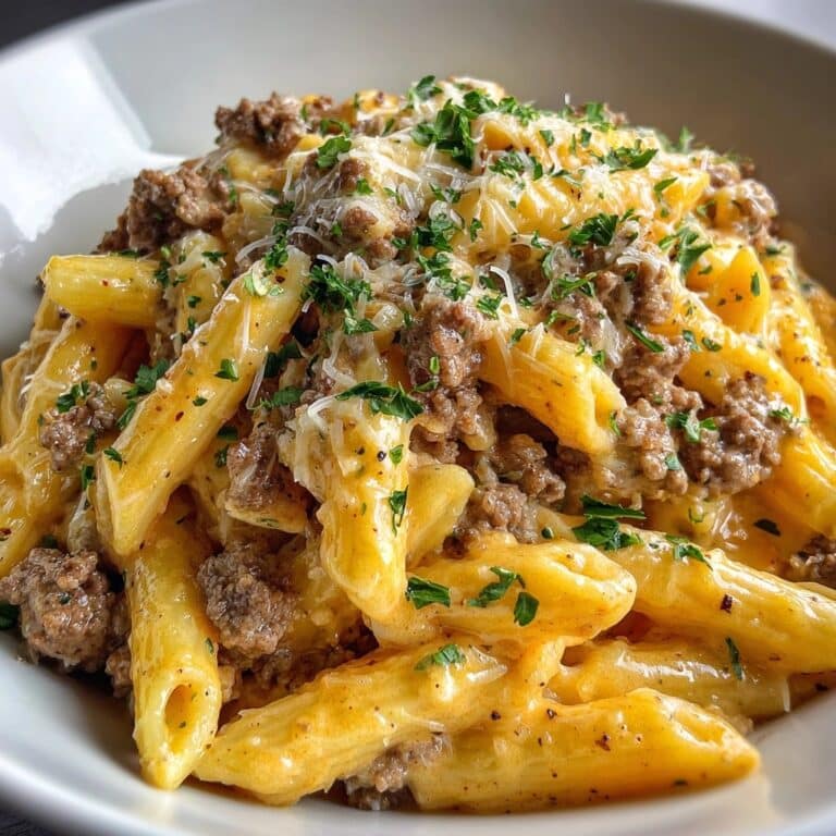 Creamy Ground Beef Stroganoff with Mushrooms and Egg Noodles Recipe