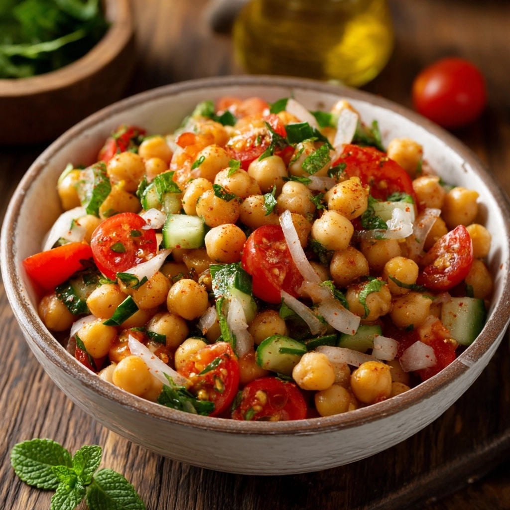 Refreshing Cottage Cheese and Chickpea Salad Recipe - Recipe Image