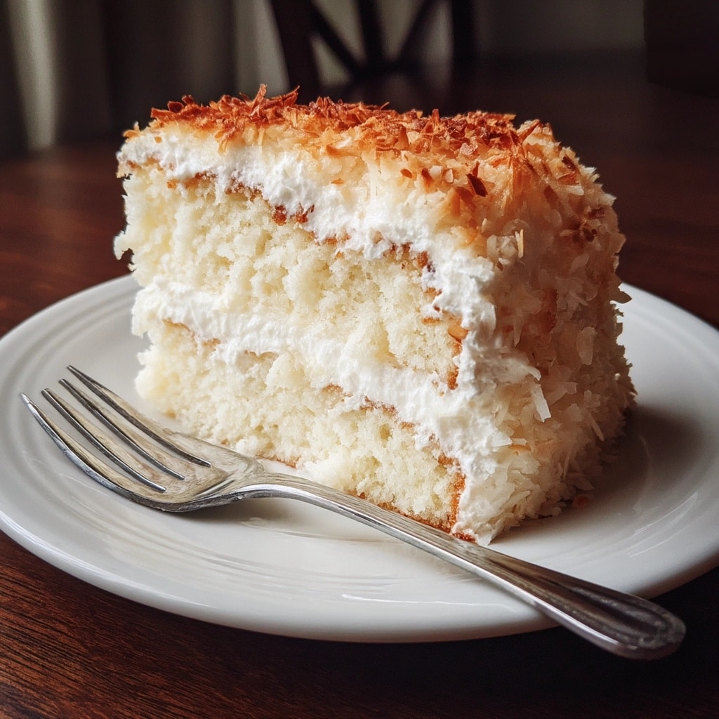 Sweet Coconut Custard Cake Recipe - Recipe Image