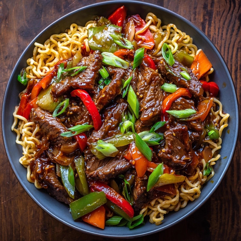 Honey Soy Crispy Beef & Noodles Recipe - Recipe Image