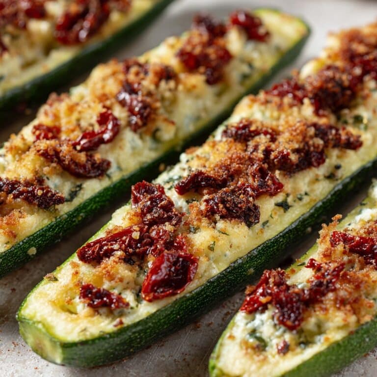 Buffalo Chicken Stuffed Zucchini Boats Recipe