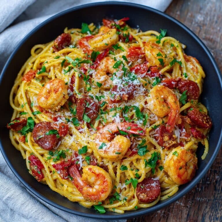 Tomato Spinach Shrimp Pasta Recipe