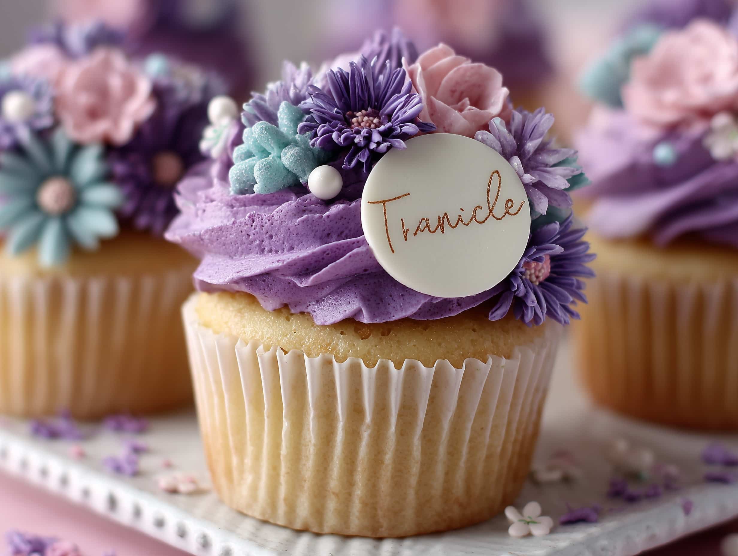 Lemon Poppy Seed Cupcakes with Blackberry Frosting Recipe - Recipe Image