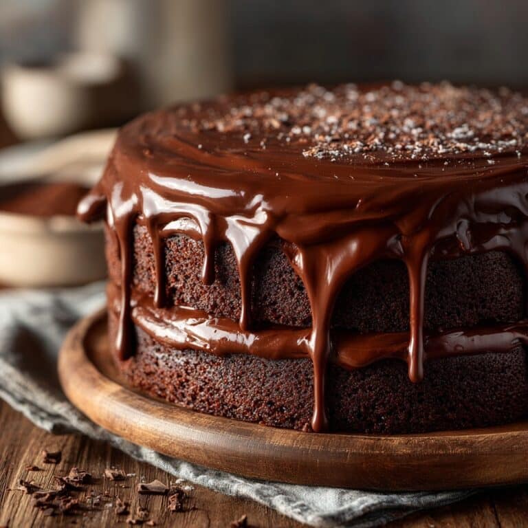 Double Chocolate Cake with Black Velvet Icing Recipe