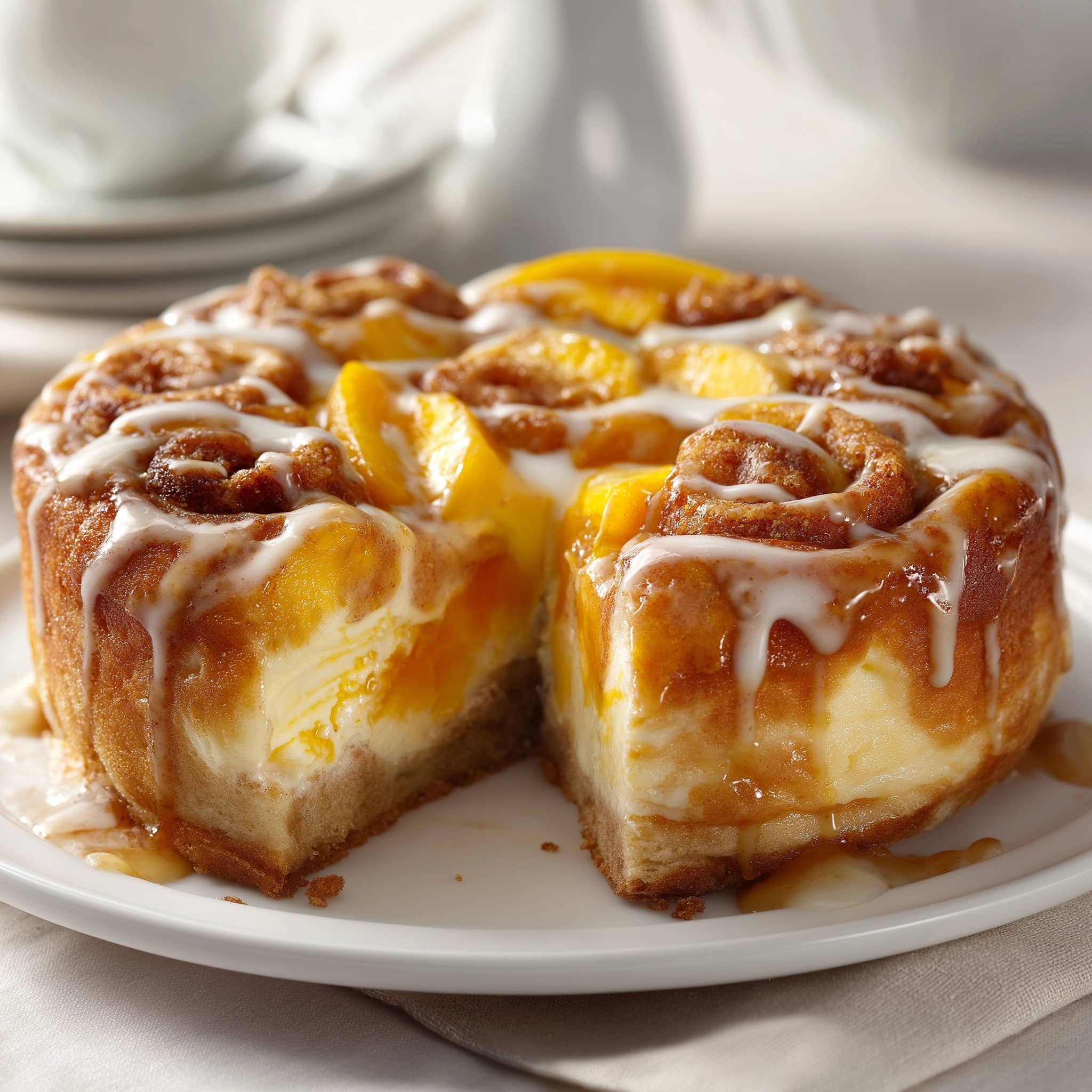 Peach Pie Cinnamon Rolls Recipe - Recipe Image
