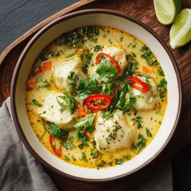 Soup Dumplings in Spicy Thai Red Curry Recipe