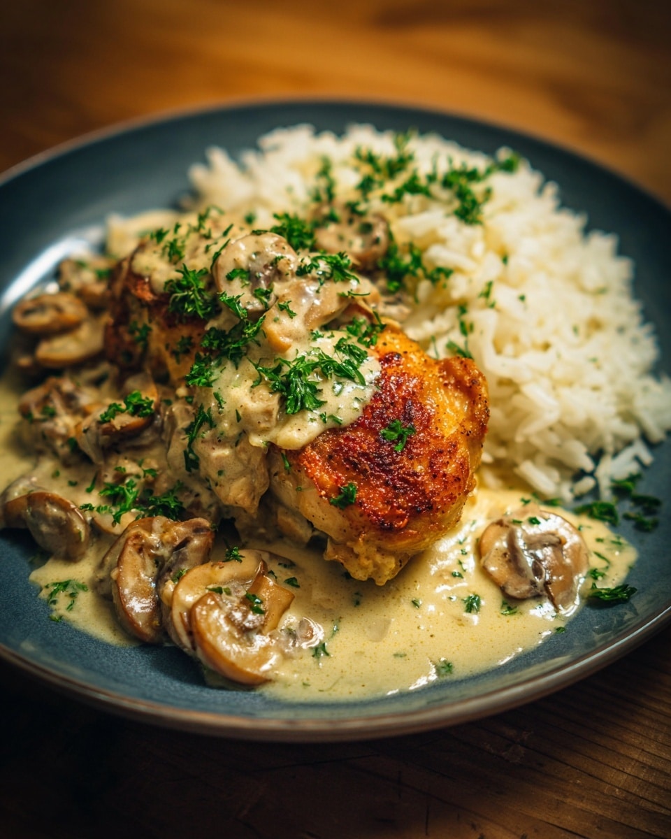 Creamy Mushroom Chicken and Wild Rice Recipe - Recipe Image