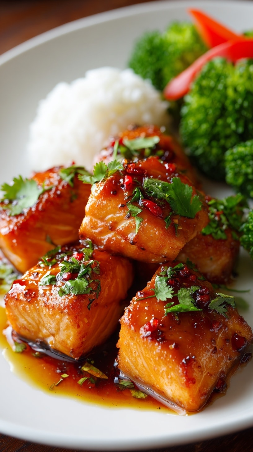 Orange Juice Bourbon Salmon Bites Recipe - Recipe Image