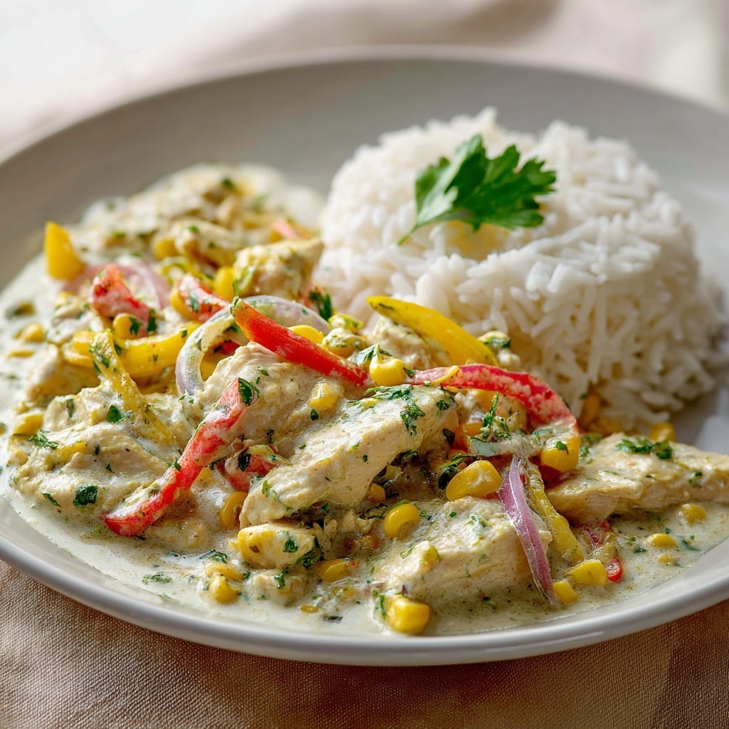 Creamy Basil Chicken in Coconut Sauce Recipe - Recipe Image