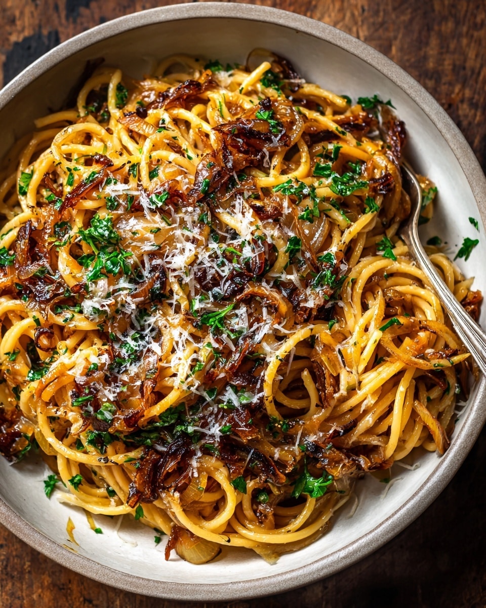Caramelized Onion Pasta with Chili Oil Recipe - Recipe Image