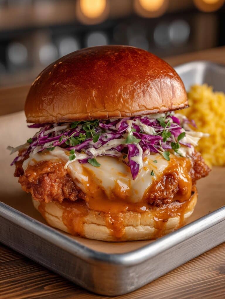 Crispy Buffalo Chicken Sandwich with Ranch Slaw Recipe