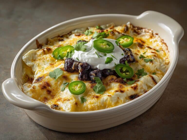 Baked Chile Rellenos with Cheesy Filling and Spicy Tomato Sauce Recipe