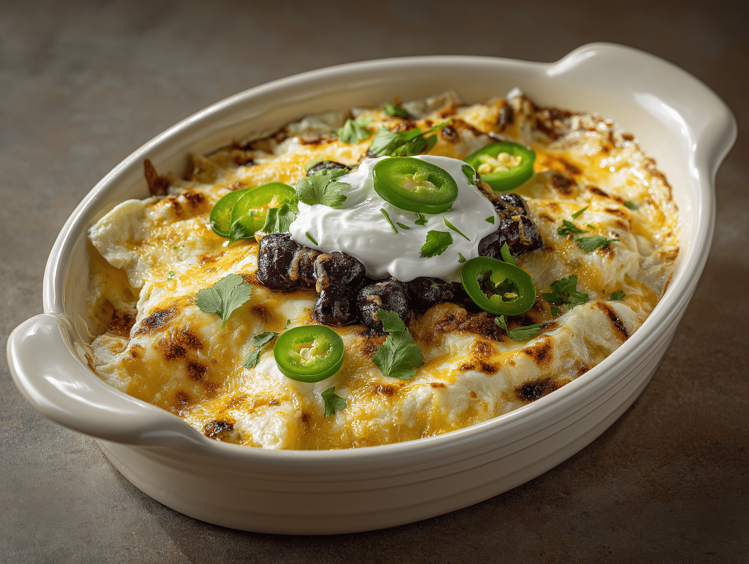 Baked Chile Rellenos with Cheesy Filling and Spicy Tomato Sauce Recipe - Recipe Image