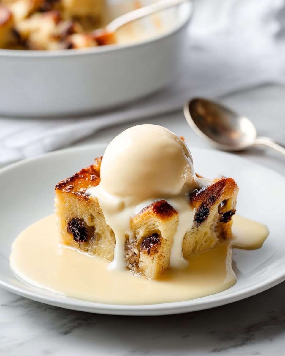Bread Pudding with Vanilla Sauce Recipe - Recipe Image