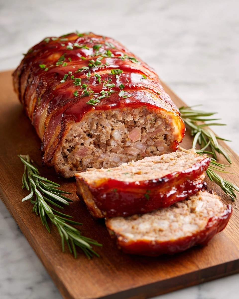 Easy Bacon Wrapped Meatloaf Recipe - Recipe Image