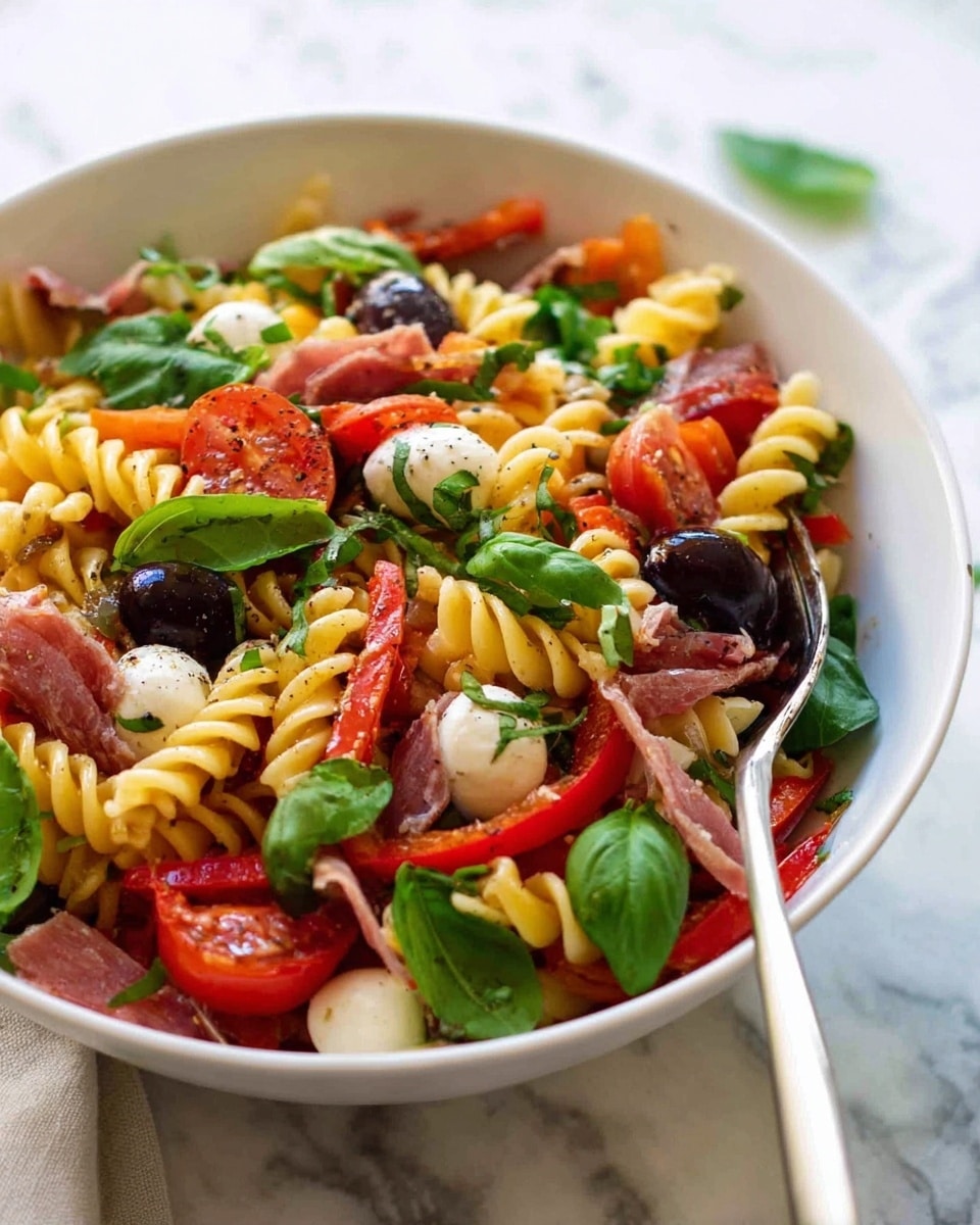 Italian Pasta Salad with Homemade Italian Dressing Recipe - Recipe Image
