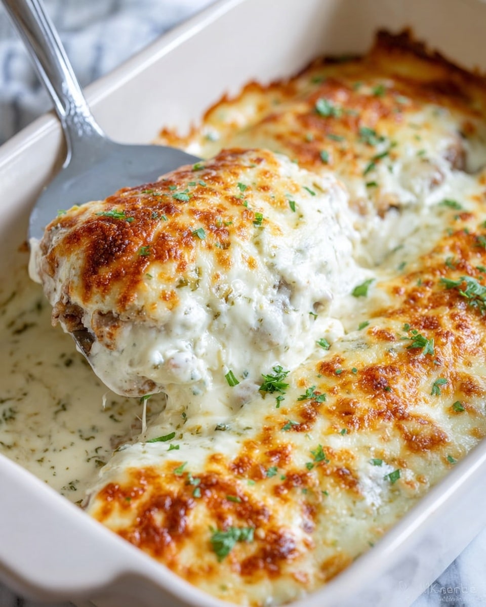 Smothered Cheesy Sour Cream Chicken Recipe - Recipe Image