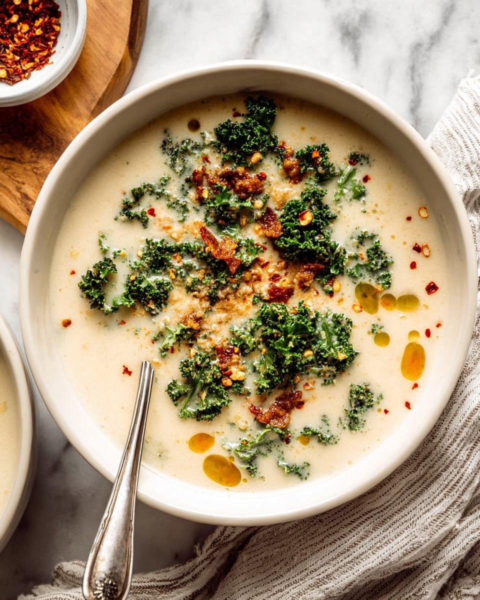 Creamy Cauliflower Sausage and Kale Soup Recipe - Recipe Image