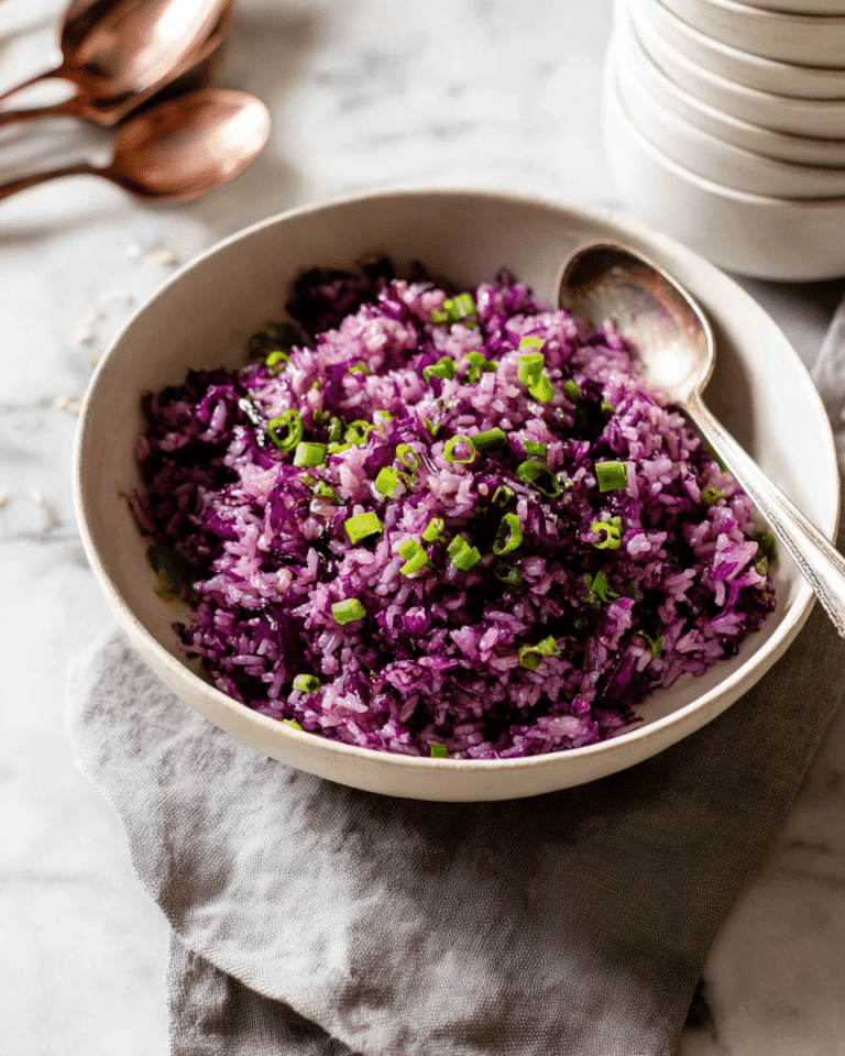 Purple Rice with Red Cabbage and Green Onion Recipe