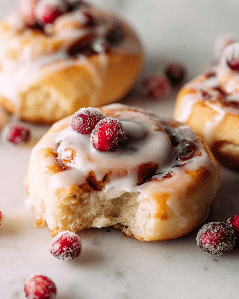 Cream Cheese Danishes with Sugared Cranberries and Vanilla Butter Glaze Recipe