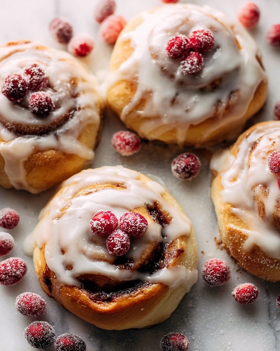 Cream Cheese Danishes with Sugared Cranberries and Vanilla Butter Glaze Recipe - Recipe Image