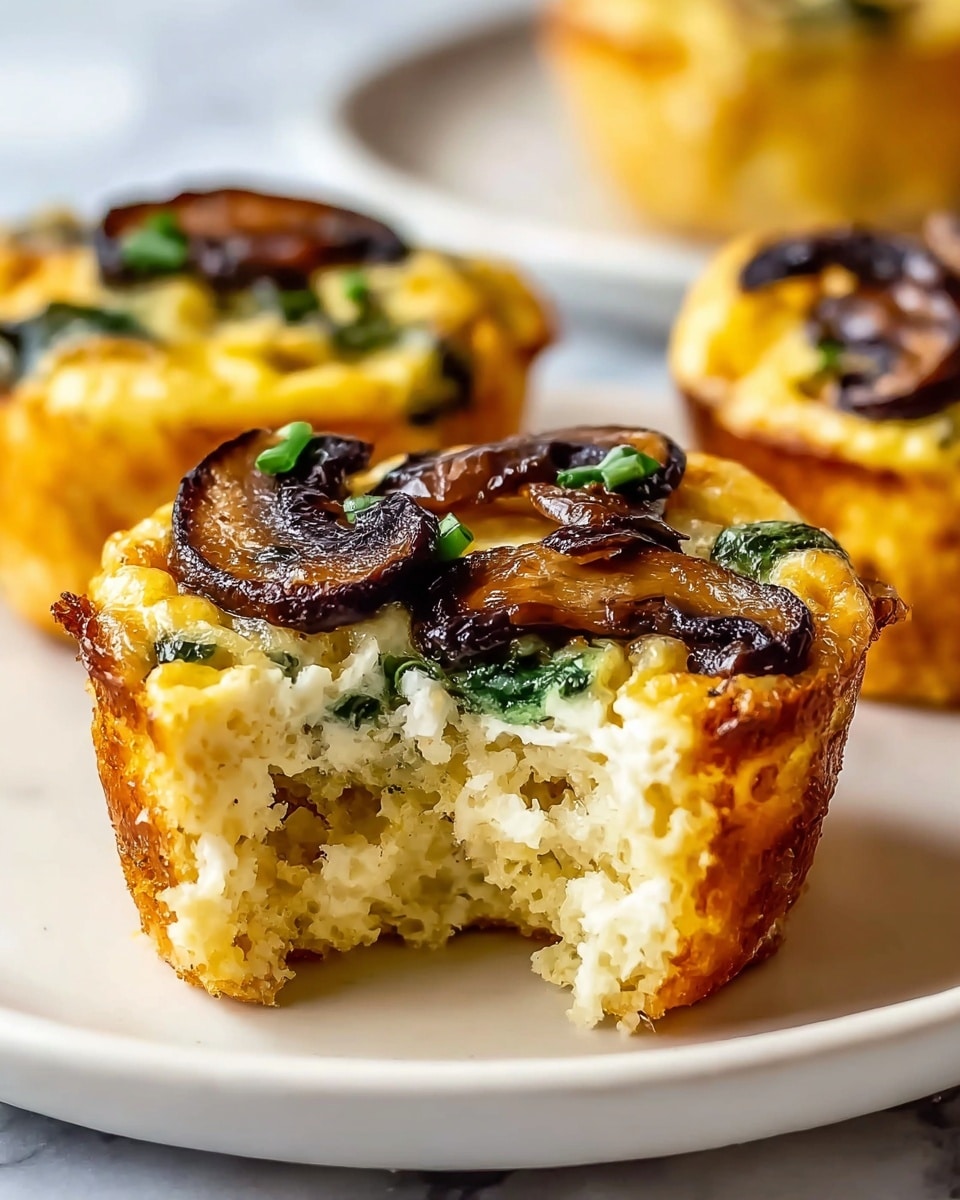 Mouthwatering Spinach and Mushroom Quiche Muffins Recipe - Recipe Image
