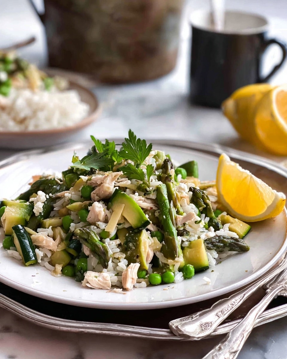 Chicken & Green Vegetable Pilaf (One Pot Dinner) Recipe - Recipe Image