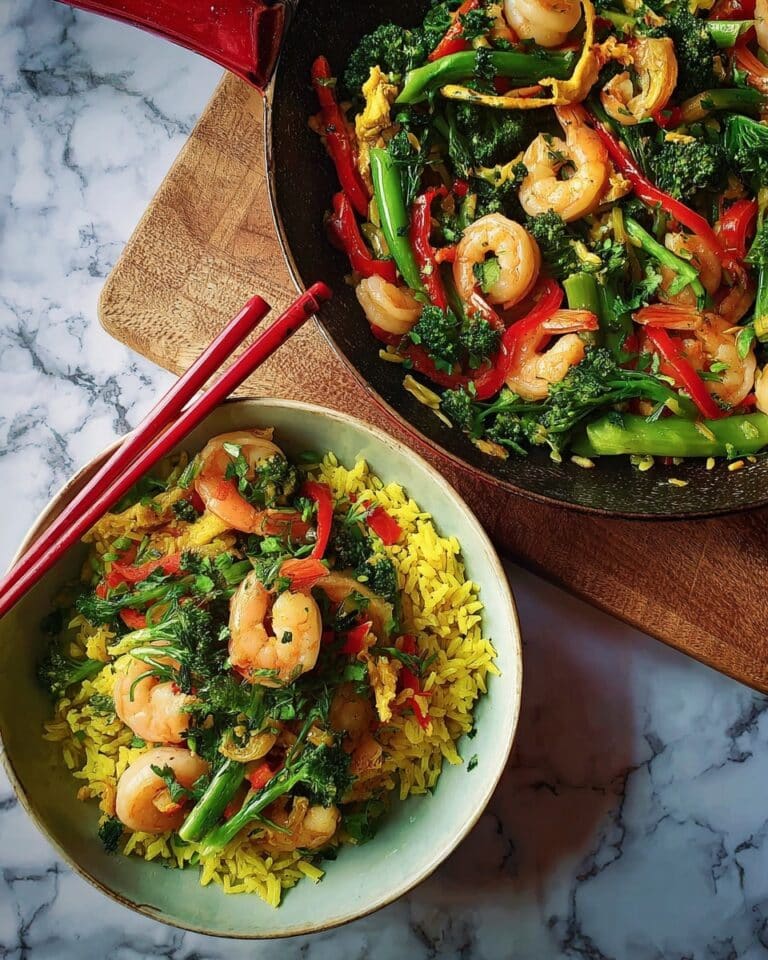 Coconut Rice with Prawn Stir-Fry Recipe
