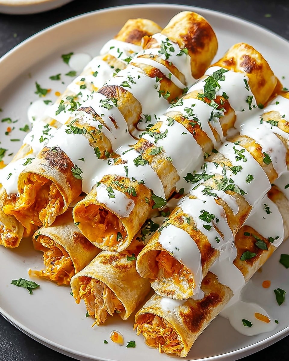 Baked Buffalo Chicken Taquitos Recipe - Recipe Image