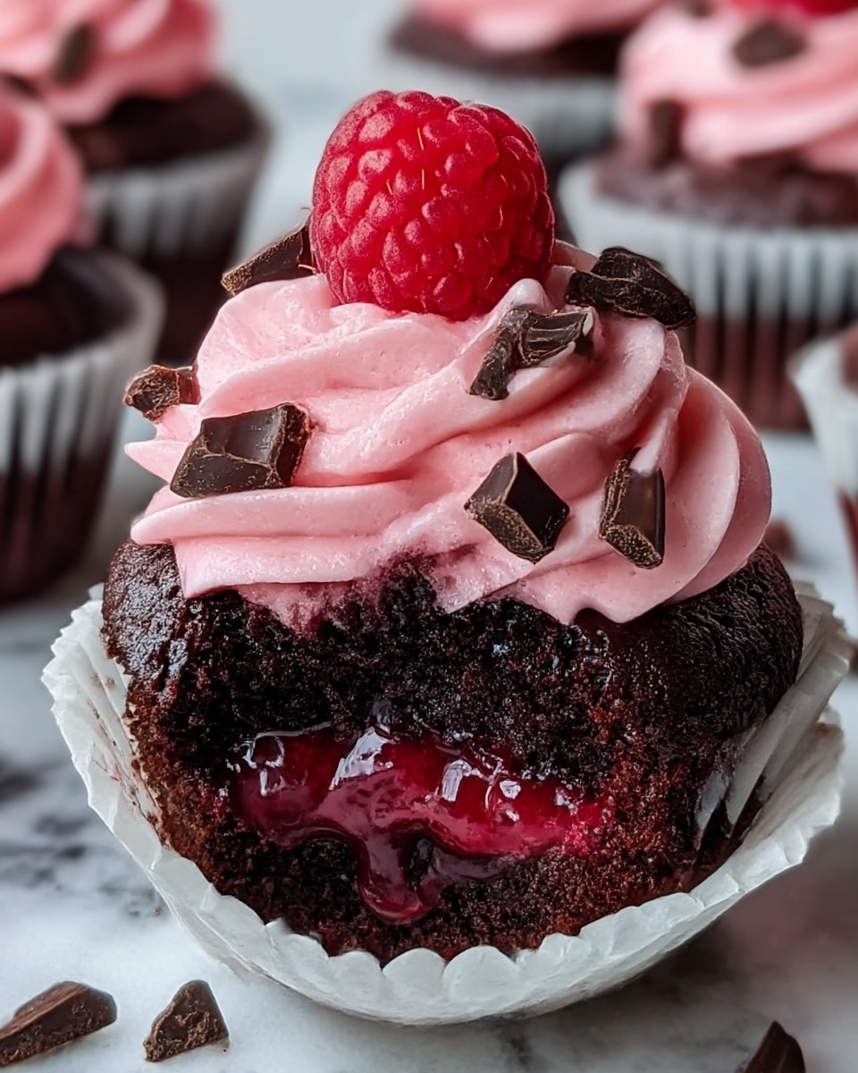 Raspberry Chocolate Lava Cupcakes Recipe - Recipe Image