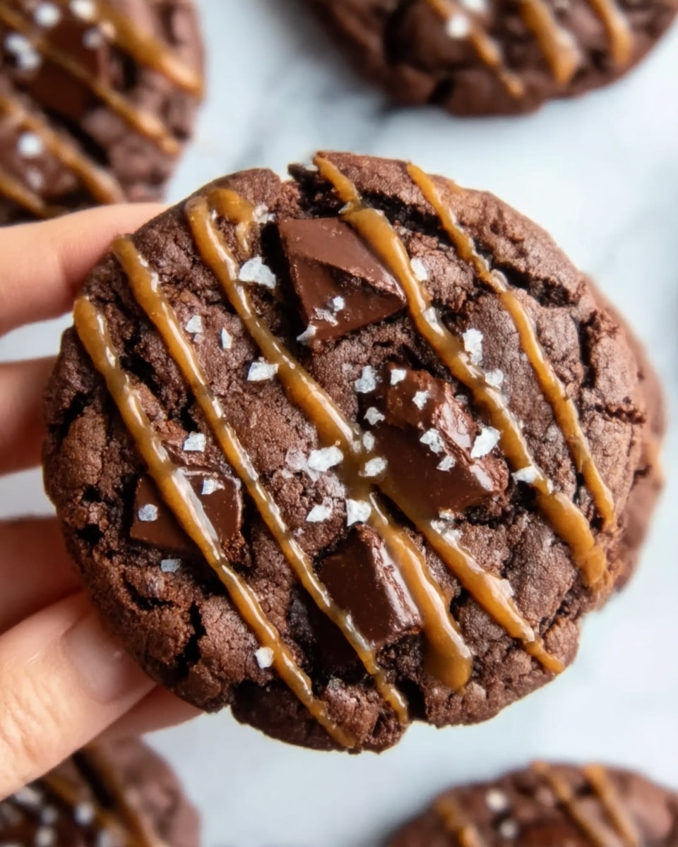 Double Chocolate Salted Caramel Cookies Recipe - Recipe Image