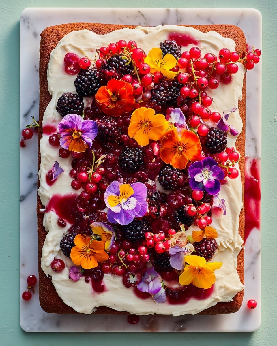 Banana Blueberry Breakfast Cake with Berry Yogurt Icing Recipe - Recipe Image