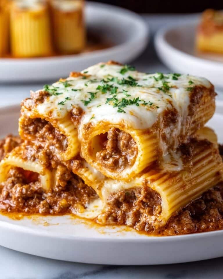 Baked Rigatoni Stuffed with Beef Ragu & Mozzarella Recipe