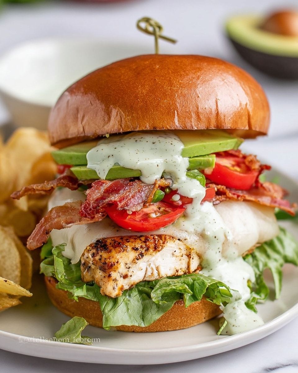Baja Chicken Sandwich with Pepper Jack and Creamy Cilantro Sauce Recipe - Recipe Image