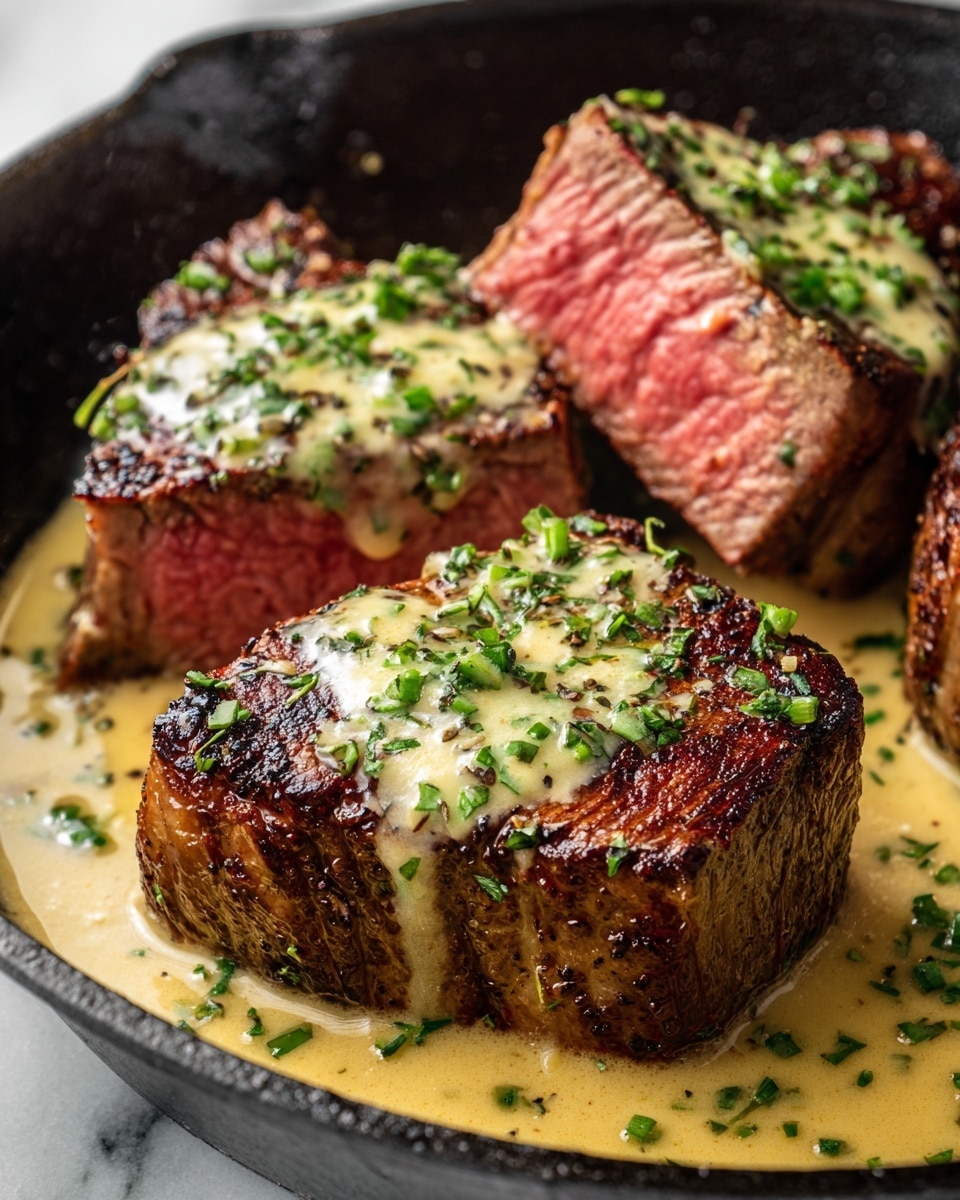 Garlic Butter Steak with Parmesan Cream Sauce Recipe - Recipe Image