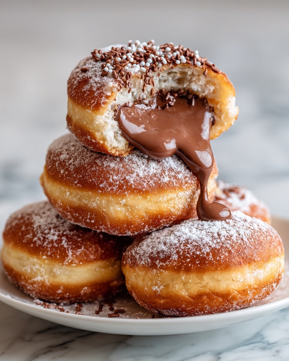 Nutella Stuffed Donuts Recipe - Recipe Image