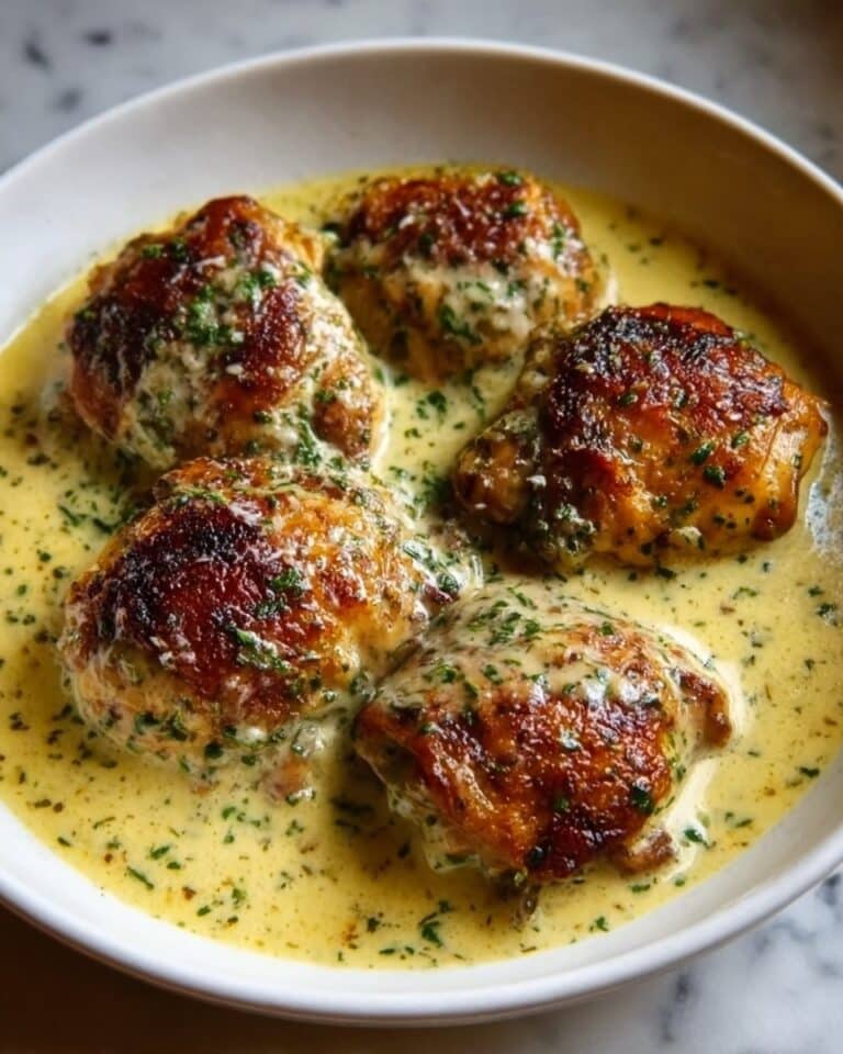 Bobby Flay Chicken Thighs with Creamy Garlic Sauce Recipe