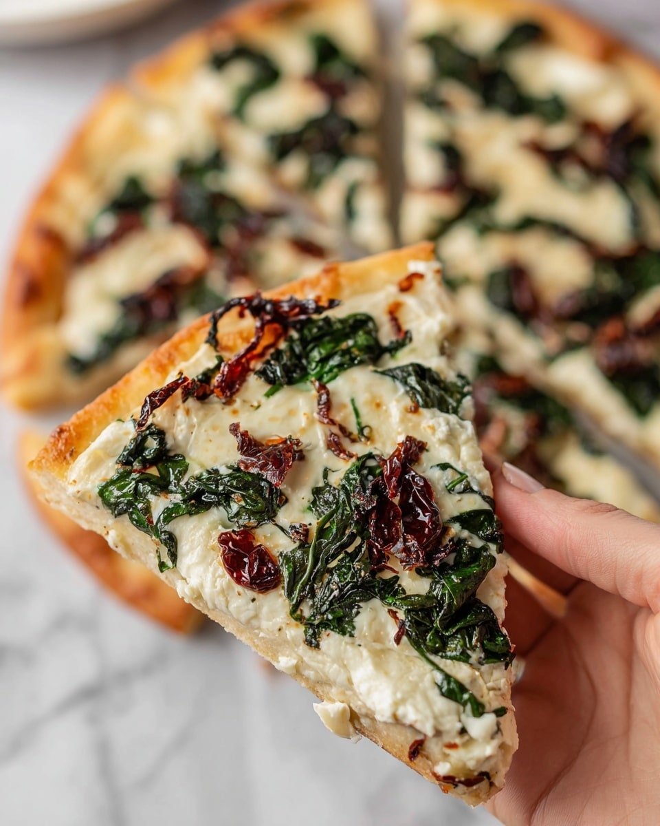 Spinach Pizza with White Sauce Recipe - Recipe Image