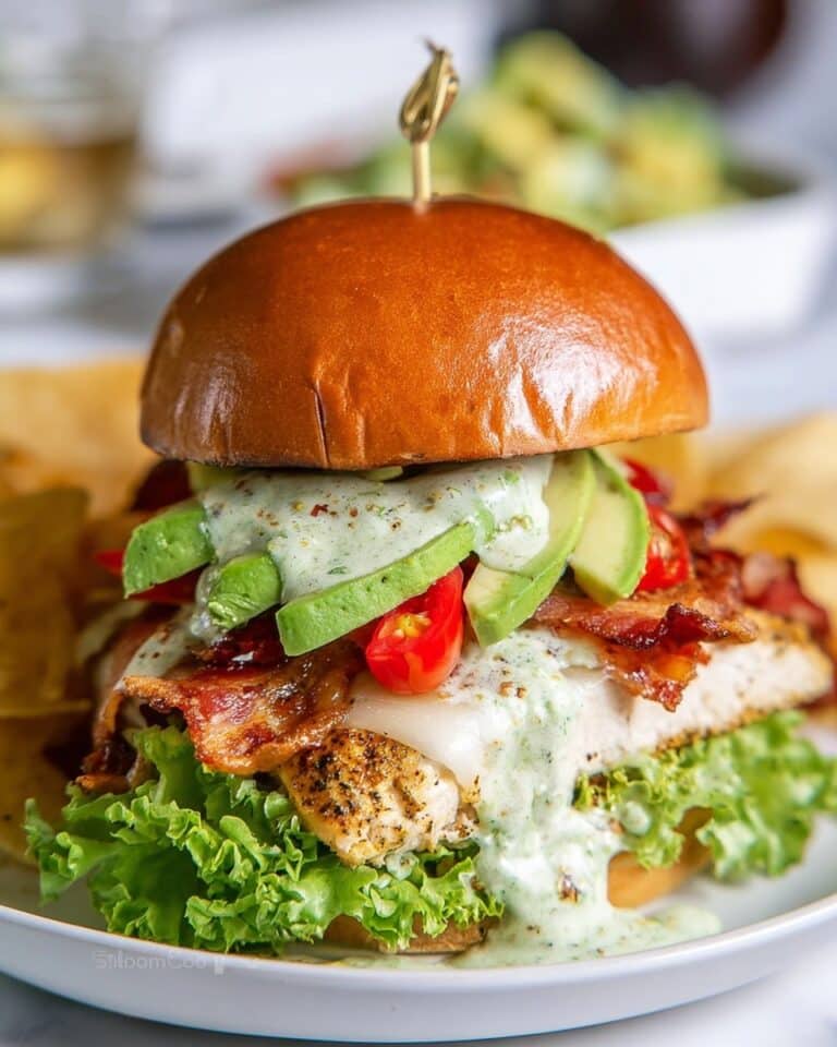 Baja Chicken Sandwich with Pepper Jack and Creamy Cilantro Sauce Recipe
